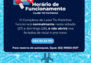 Horários de funcionamento do Clube Tio Patinhas
