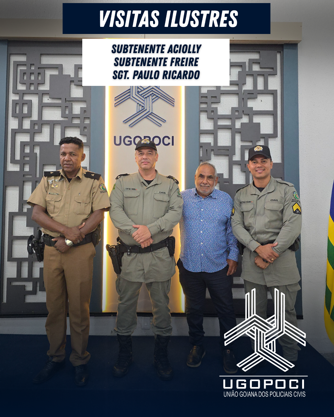 UGOPOCI recebe visitas dos Policiais Militares membros da Banda de música de Pires do Rio