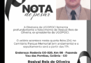 Diretoria da UGOPOCI lamenta o falecimento do Sr. Rosival Reis de Oliveira, ex-presidente da entidade