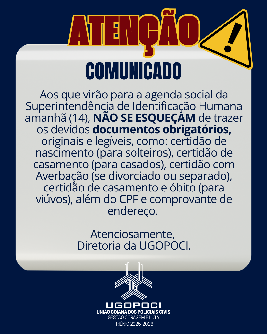 COMUNICADO da Agenda Social
