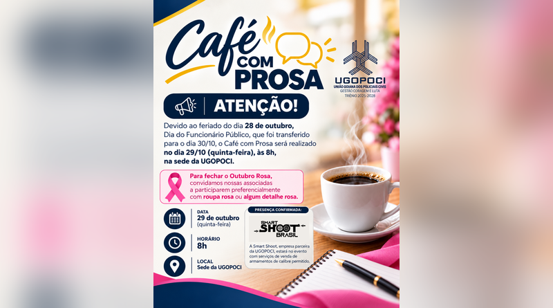 Atenção, associados! O Café com Prosa de outubro tem nova data e novidades!